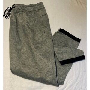 Xerison‎ Jogger Men XXL Gray Fleece Quick Dri Workout Pants Black Band Cuff